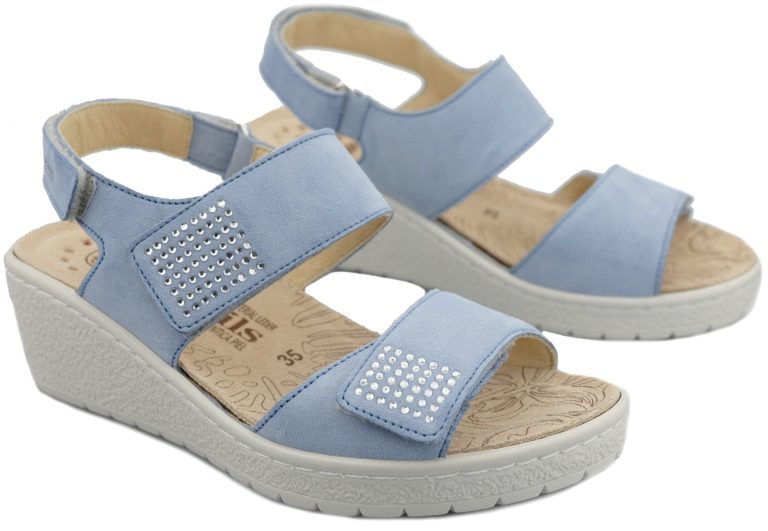 Mobils by Mephisto PAM SPARK dames Sandaal - Lichtblauw Suede - EXTRA BREED